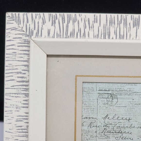 Vintage 1950s Wooden Textured Picture Fraame White Gray 8.5x6.5 - Picture 3 of 11